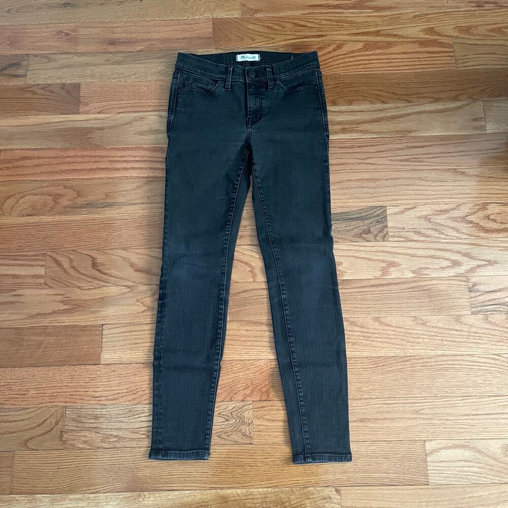 Madewell Faded Black Skinny Skinny Jeans Stretch Minimalist Womens 27 B1799